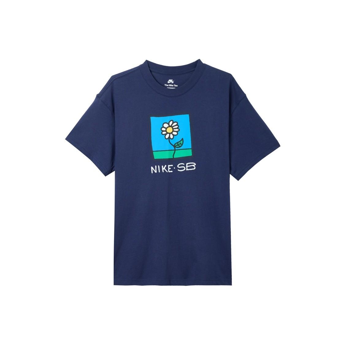 

Nike Men s Short-Sleeve T-Shirt with Dopamine Flower Print Navy Blue M