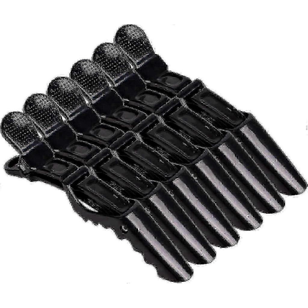 6 Peices Crocodile Hair Clips Professional Styling Hair Barrette Plastic Hair Clips for Women and Girls Salon Home Use (Black)