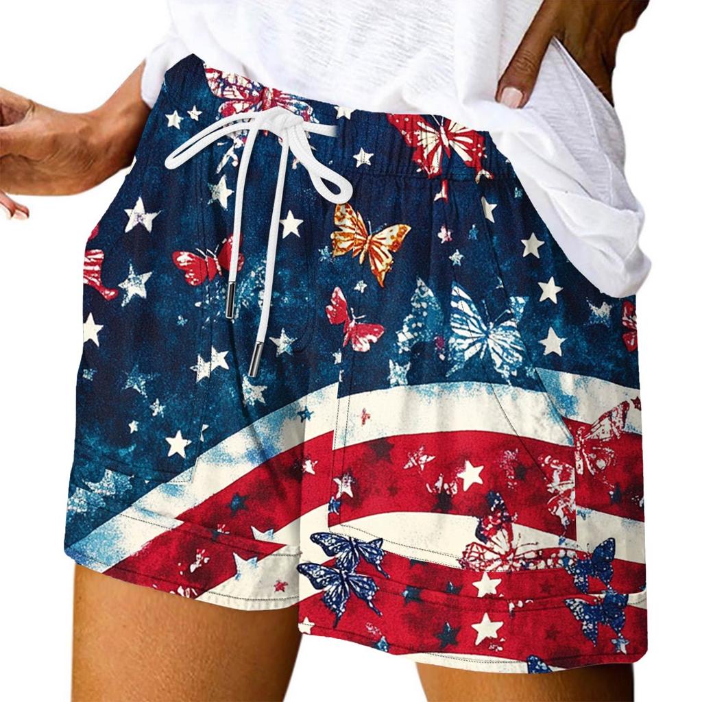 Women's Casual  Summer Elastic Beach Shorts  Print Casual Shorts