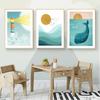 Blue Ocean Fish Whale Lighthouse Sun Nautical Nursery Wall Art Canvas Painting Posters And Prints Wall Pictures Kids Room Decor