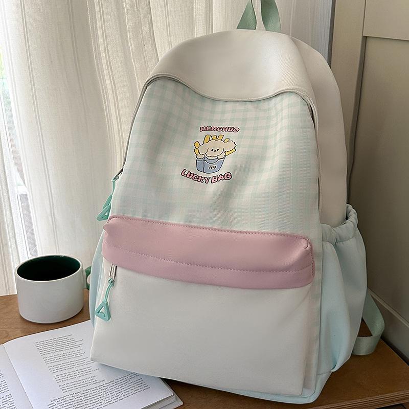 Schoolbag High School Backpack Female Cute Small Fresh Bag Sweet Large Capacity Japanese Plaid Schoolbag Female Niche Casual Backpack
