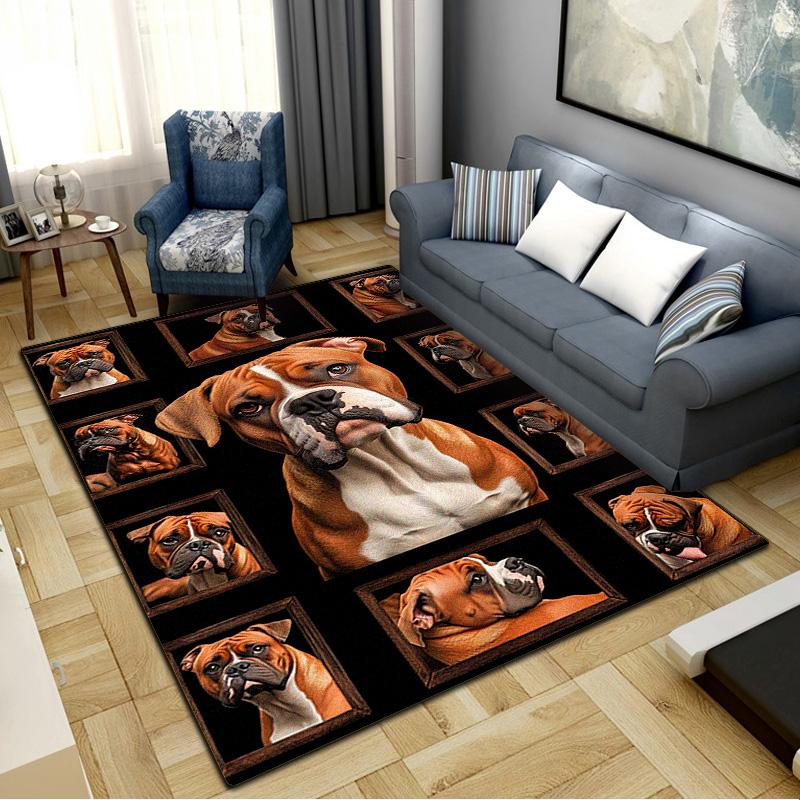 Bull Dogs Carpet Rug for Living Room Bedroom Home Sofa Decoration,Kids play Non-slip Floor Mat