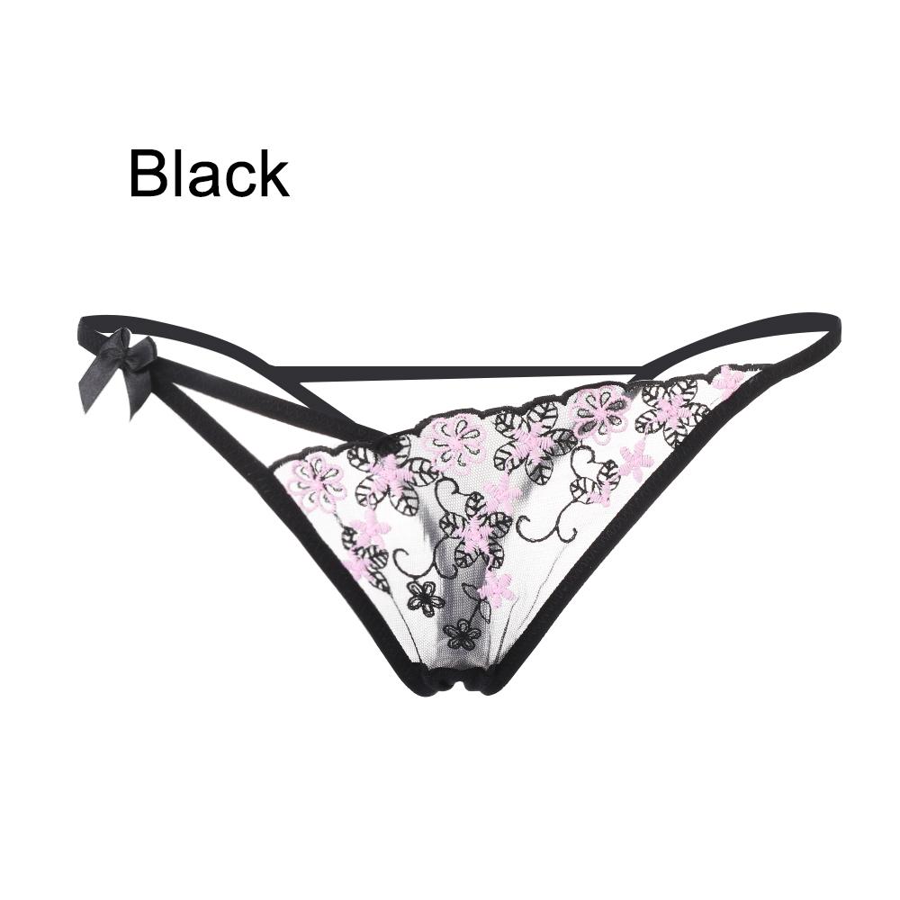 1PC Lady Erotic Lingerie Sexy Lace Flowers Panties Low Waist G-string Transparent T-back Briefs Women Charming Thongs Underwear