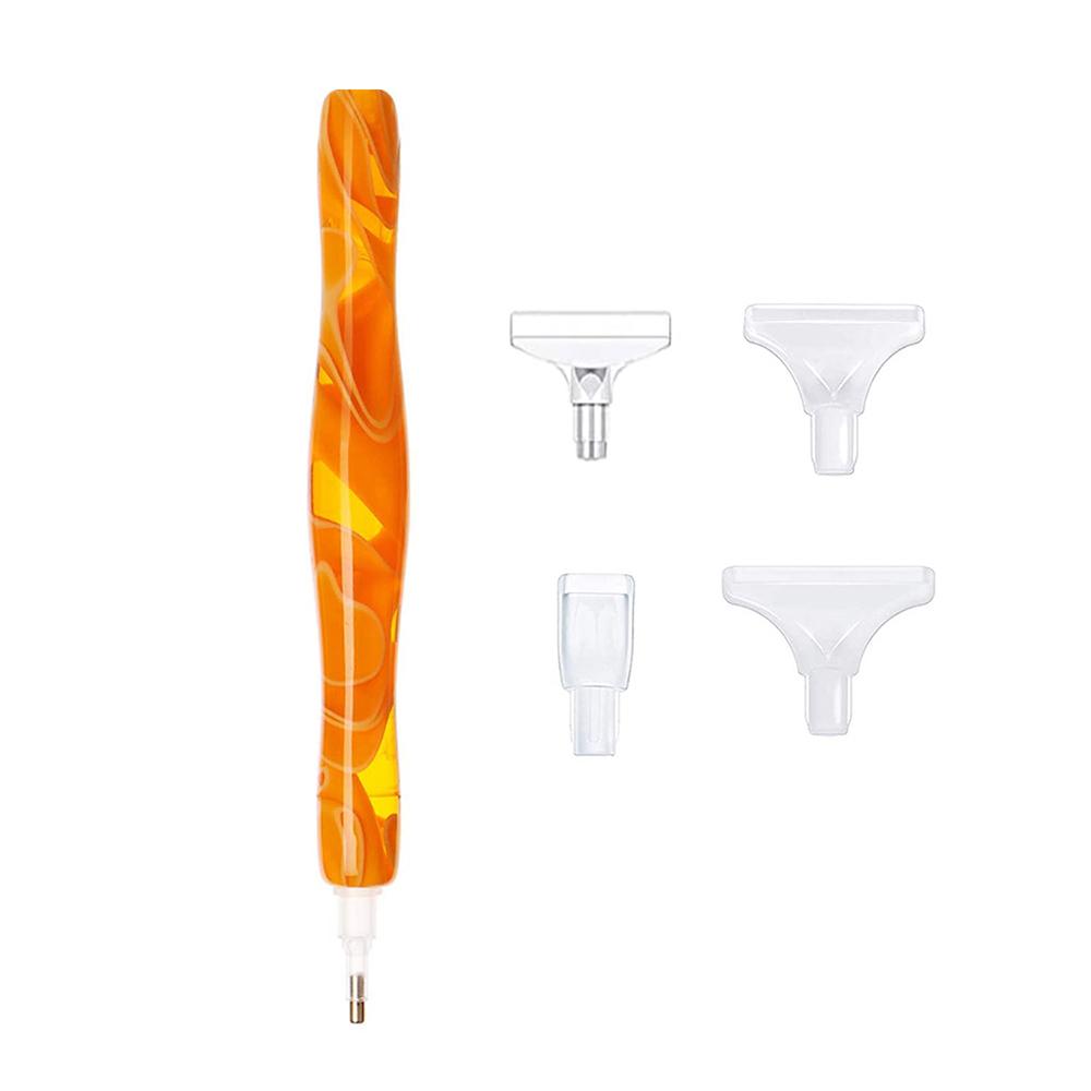 

5D Алмазная ручка для рисования Кристаллическая ручка-сверло Ручные инструменты с металлическими наконечниками Головки для сверл Multi Placer Аксессуары для наконечников ручек оранжевый