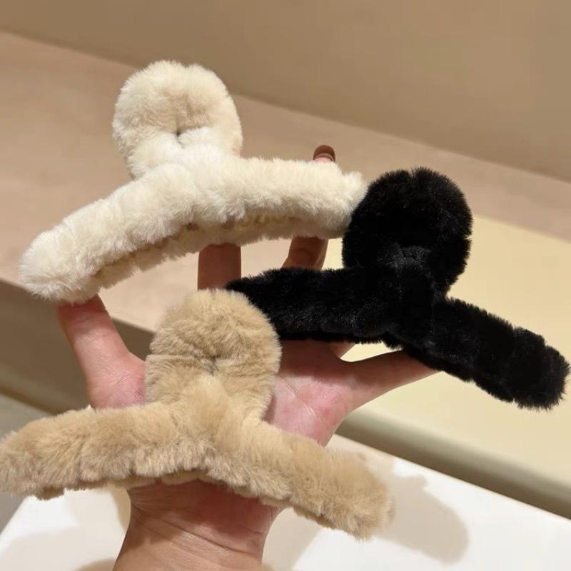 Super Large Sweet Hair Clip Cute Girl Grip Clip With Plush Claw Clip Fashionable Hair Accessory
