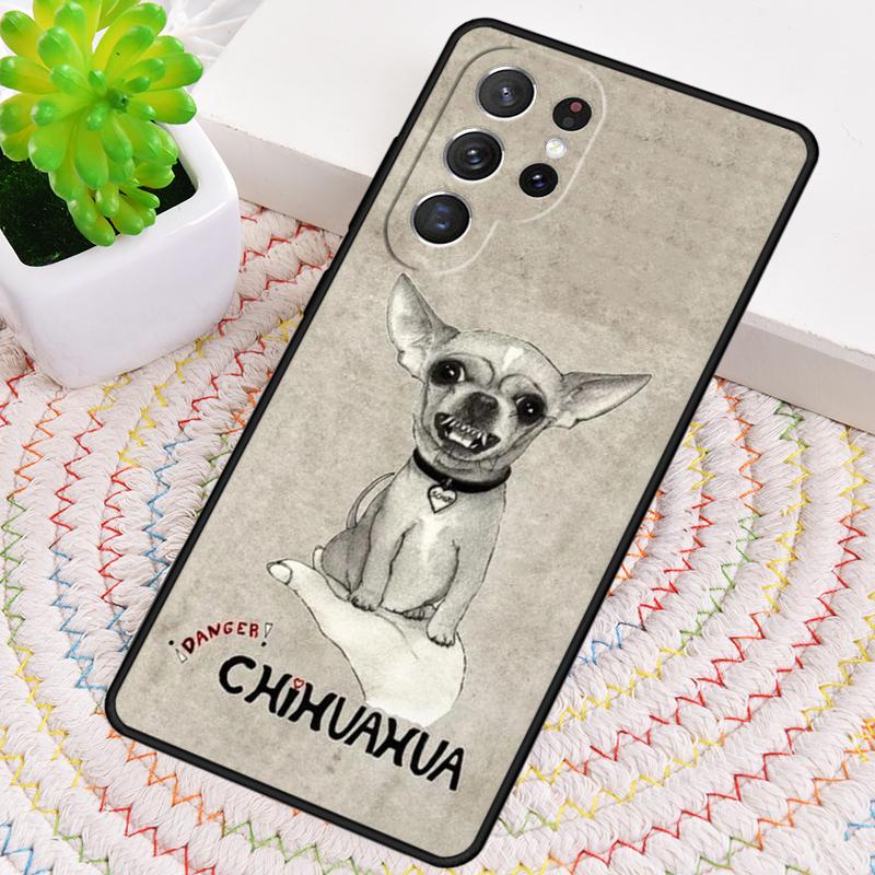 Tier Chihuahua mit Blume Handyhülle für Samsung Galaxy note 10 pro S26 Ultra S23 S24 FE S25 S21 S22 PLUS stoßfeste Hülle