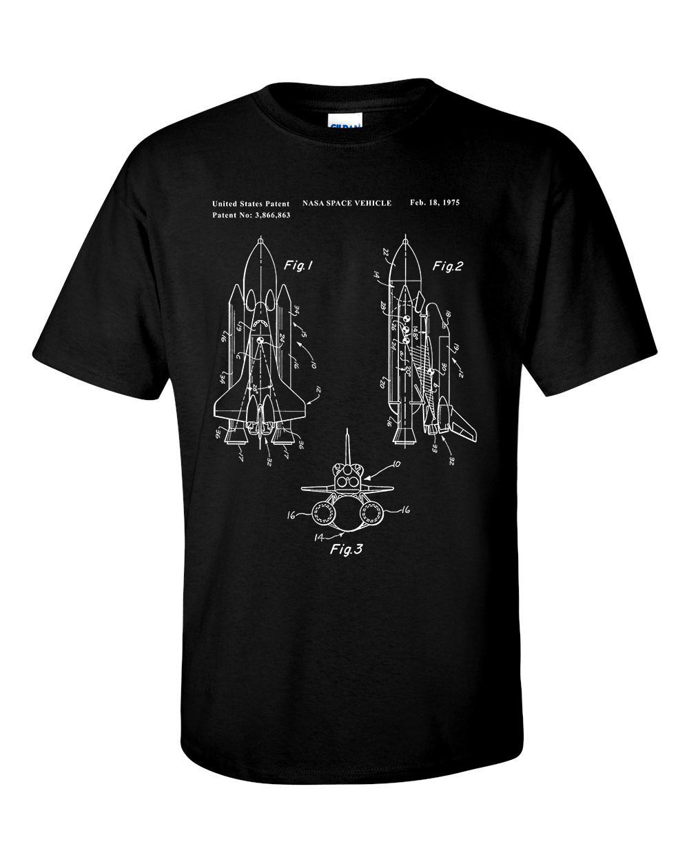 NASA Space Shuttle Patent Blueprint T-Shirt XXXXL