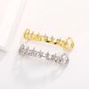 Stylish Star-shaped Zirconia Dental Braces: Single-row Openwork Gold Braces with a Star-shaped Chain, Adjustable Size