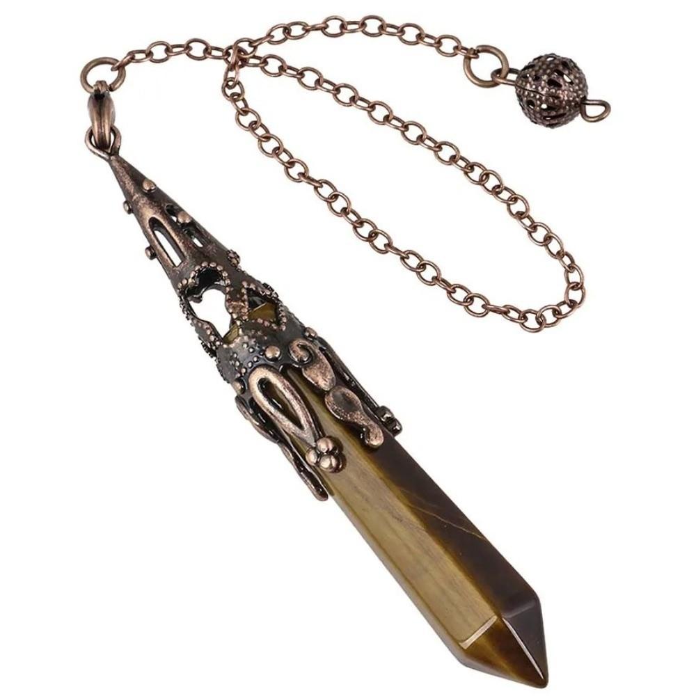 Energy Crystal Pendulum Spiritual Gem Stone Pendant Retro Reiki Pendulum  Dowsing