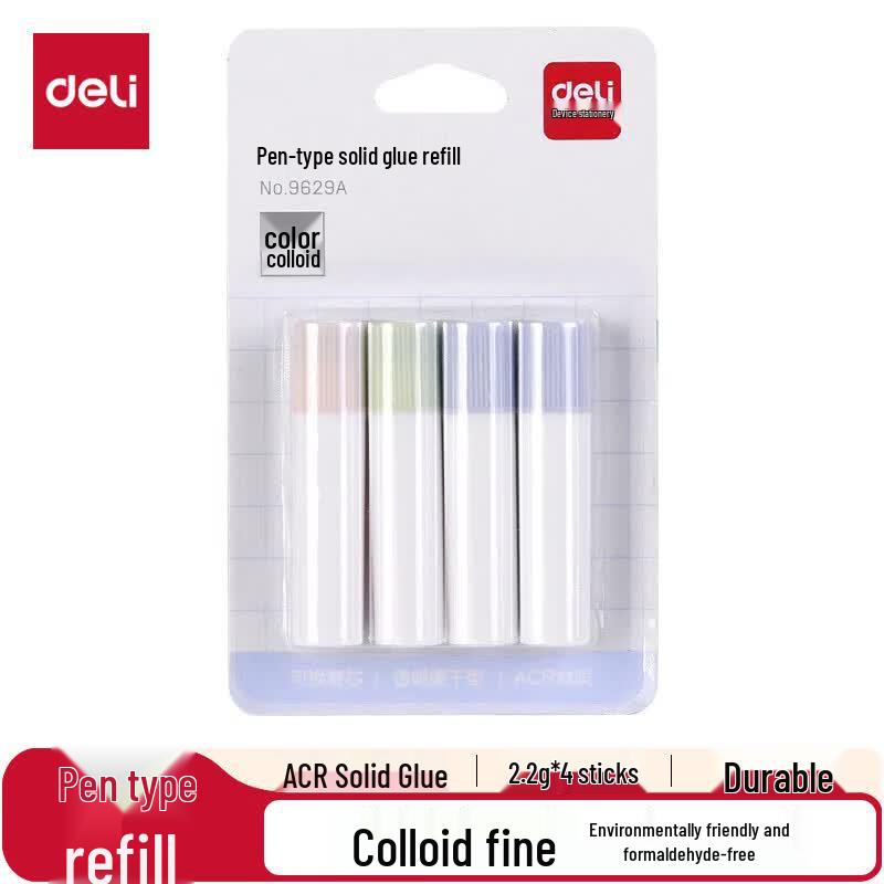Deli Pen-Style Solid Glue Refills, 4-Pack