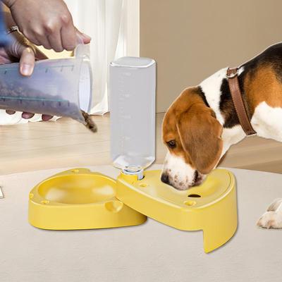 Water And Food Bowl For Cats Automatic Food Feeding Dishes For Puppies Foldable Leak Proof Large Capacity Cat Bowl Set For Food
