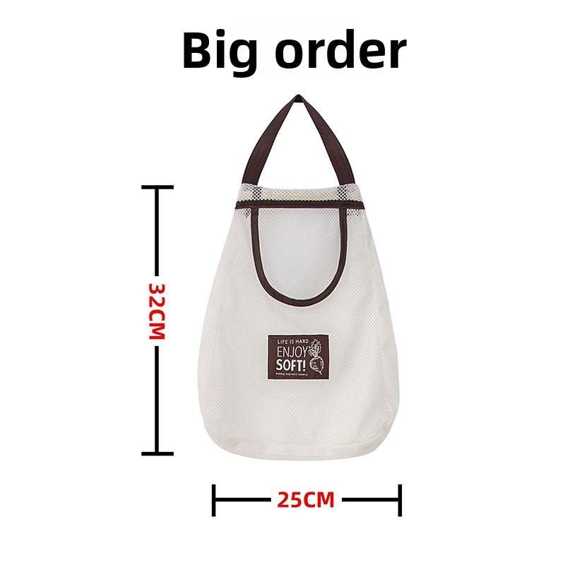 Thick Durable Kitchen Hanging Storage Bag for Fruits, Vegetables, Ginger, Garlic, Handheld Storage Bag for Home Convenient Organ