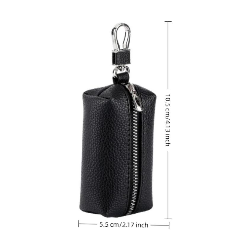 1Pcs Double Zipper Keychain Case Key Coin Pouch Leather Car Key Wallets Key Holder Housekeeper Keys Organizer