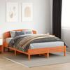 Headboard Wax Brown 140 Cm Solid Pine Wood