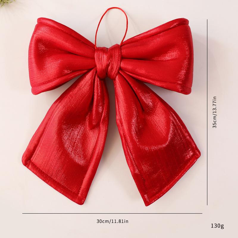 25cm Christmas Tree Bow Decoration Sparkling Glitter Ribbon Bow Knot Xmas Tree Hanging Pendant DIY Wreath Home Party Decorations