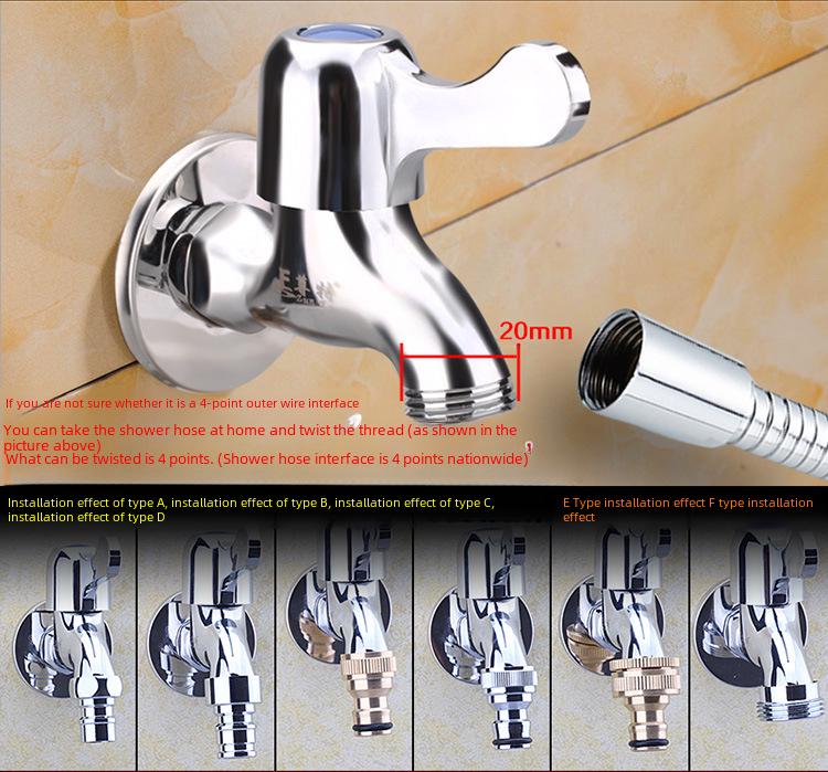 Washing Machine Faucet Adapter: 4 To 6 Points Connector for Inlet Pipe and Car Wash Basin
