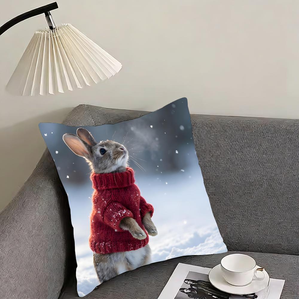 

Rabbit Cute Cushion Cover Pillowcase Ultra Soft Skin Friendly Fabric Cloud Like Comfort Concealed Zipper 30x30cm