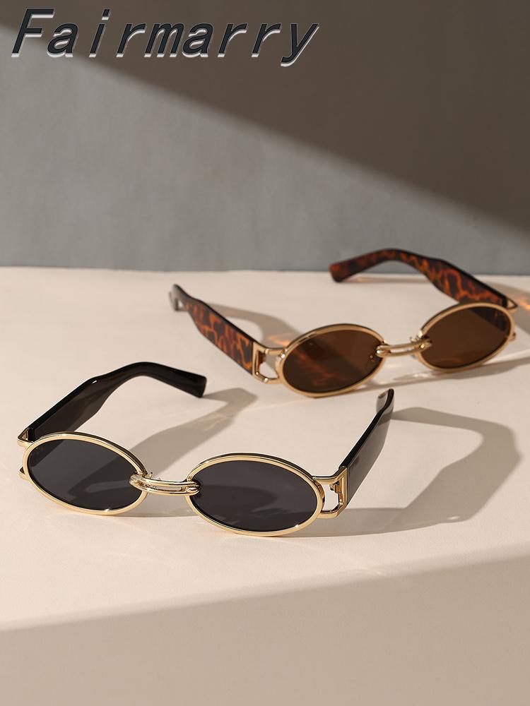 

2 шт. винтажных уличных солнцезащитных очков в овальной металлической оправе в стиле панк, модные очки для повседневной жизни на открытом воздухе, путешествий, одежды, аксессуаров.