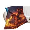 Cool black gold dragon blanket soft flannel blanket living room bedroom sofa office decoration blanket