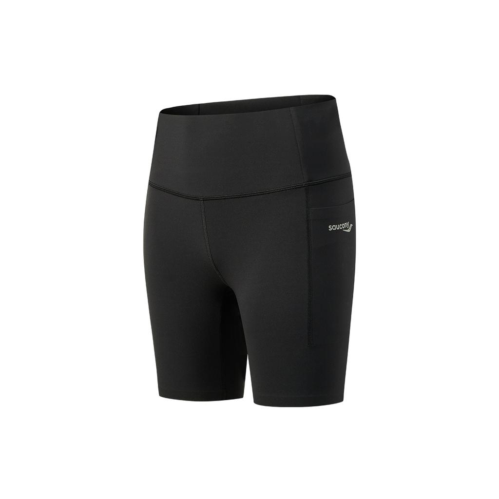 Saucony Running Training Soft Stretch Slim Fit Knitted Three-Quarter Sports Shorts Women shorts Black SC1240007A-BK01