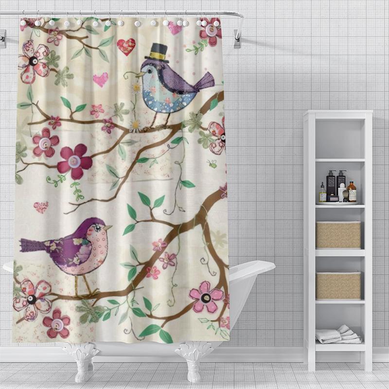 Domácí sprchové závěsy do koupelny voděodolná látka Přírodní Zvířecí Styl koupelnové Závěsy moderní sprchový závěs 180x200 240x200