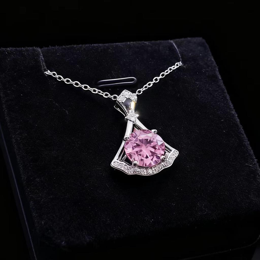 Classic Small Skirt Necklace Female Simulation Zircon Collarbone Chain Eight Hearts Eight Arrows Micro Inlaid Pendant