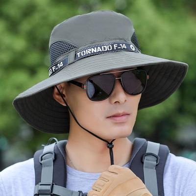 Men's Wide Brim Summer Fishing and Mountaineering Hat - Lightweight Sun Protection Fisherman Hat.