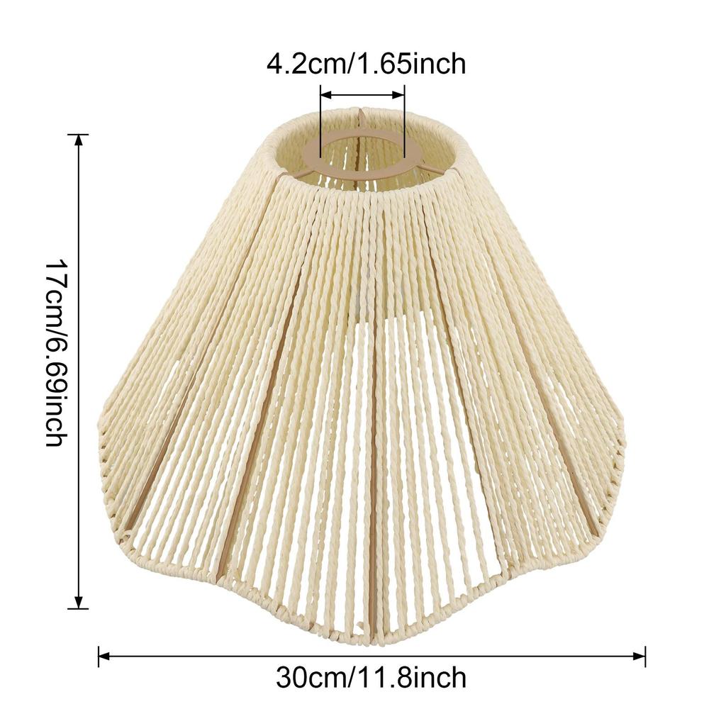 Woven Lampshade Dustproof Ceiling Lantern Cover for Teahouse Cafe Farmhouse