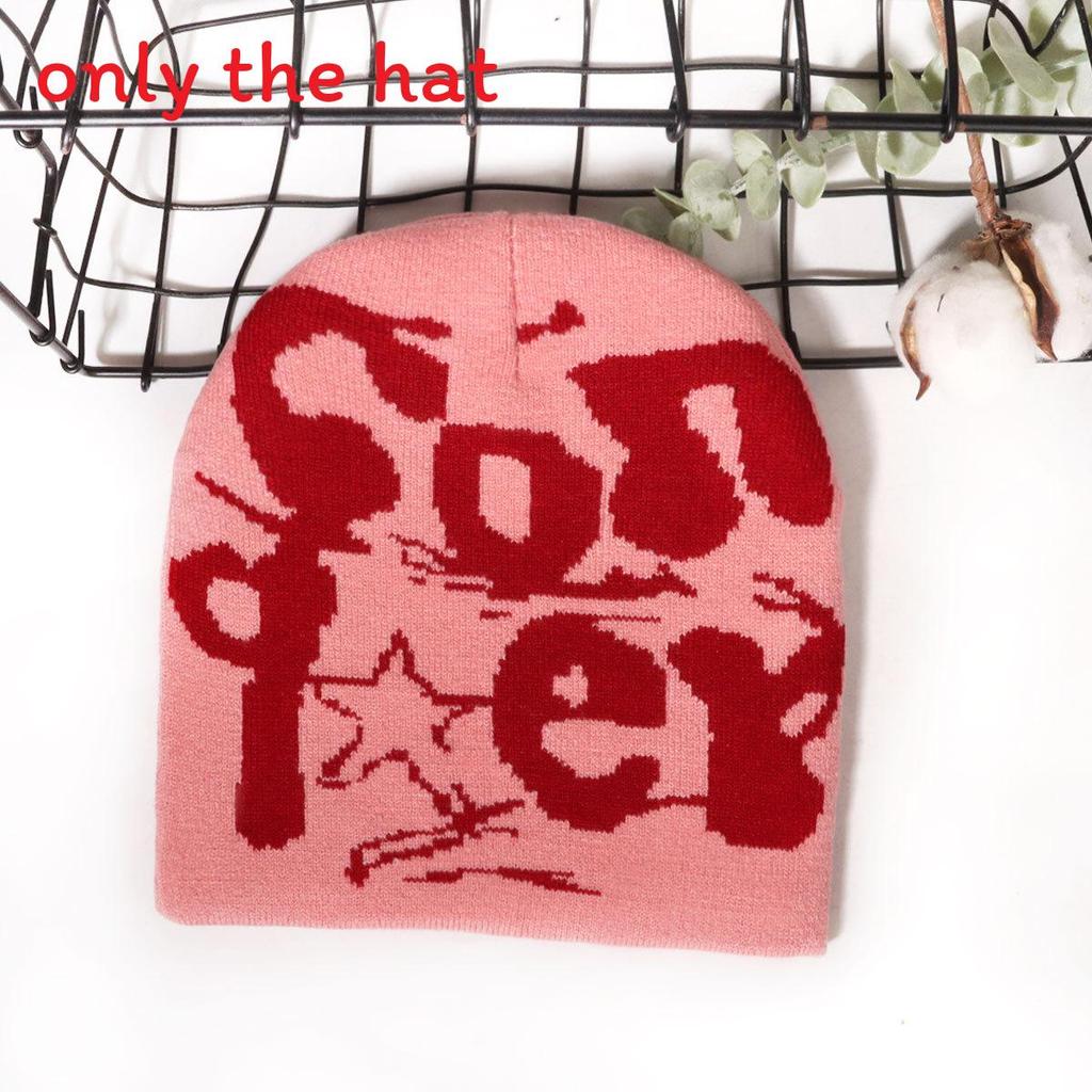 Style Street Alphabet Knit Hat With Thermal Acrylic Material For Fall Seasons