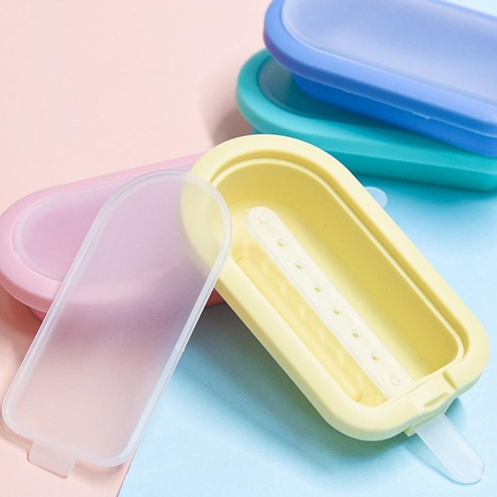 Pack Of 4 Food Grade Silicone Ice Lolly Maker with Stick Dishwasher Safe Ice Cream Moulds Popsicles Making Molds