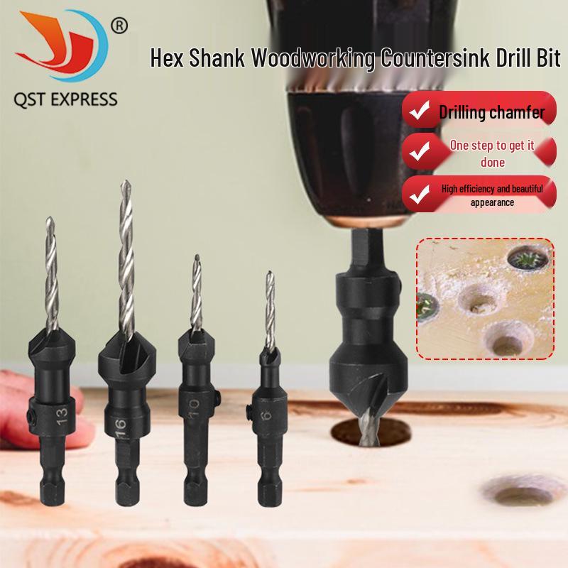Hexagonal and Tapered Countersink Drill Bits for Woodworking