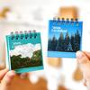 Mini Desk Calendar Double-Thread Paper Desk Calendar Spiral Bound Calendar Thick Paper Desktop Scheduler For Student Daily Home