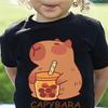 Cute Capybara Print T-shirt For Child All Over Print Graphic Cartoon Casual O-neck Short Sleeve T Shirts Kid Summer Fashion Tees