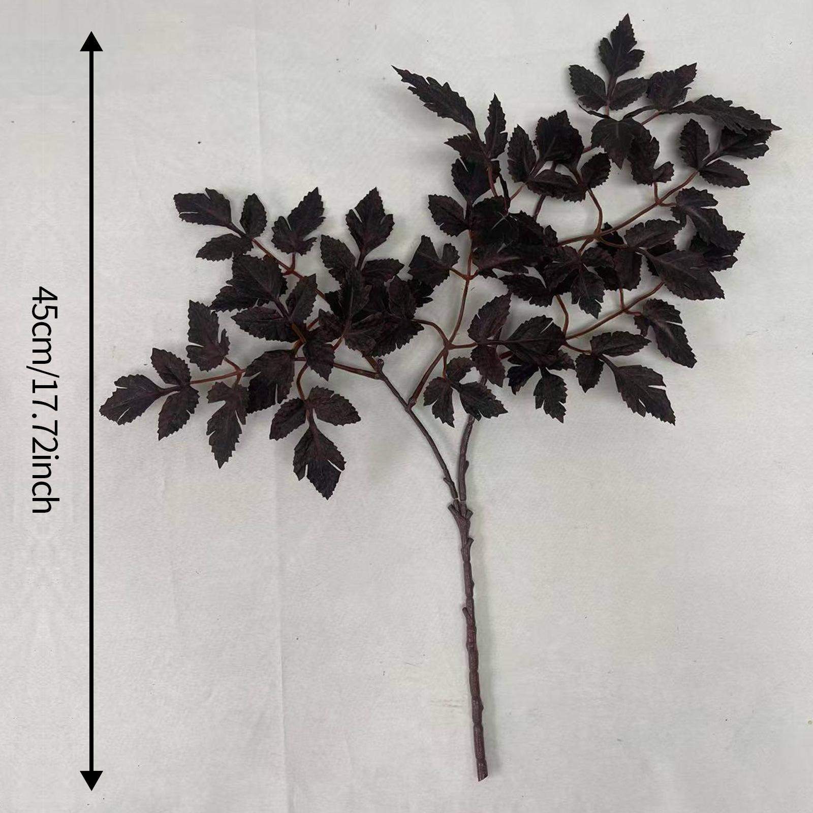 

45/60/80cm Gothic Thanksgiving Leaf - Dark Maple Plastic Artificial Plant With Realistic Lifelike Design christmas Decor Table