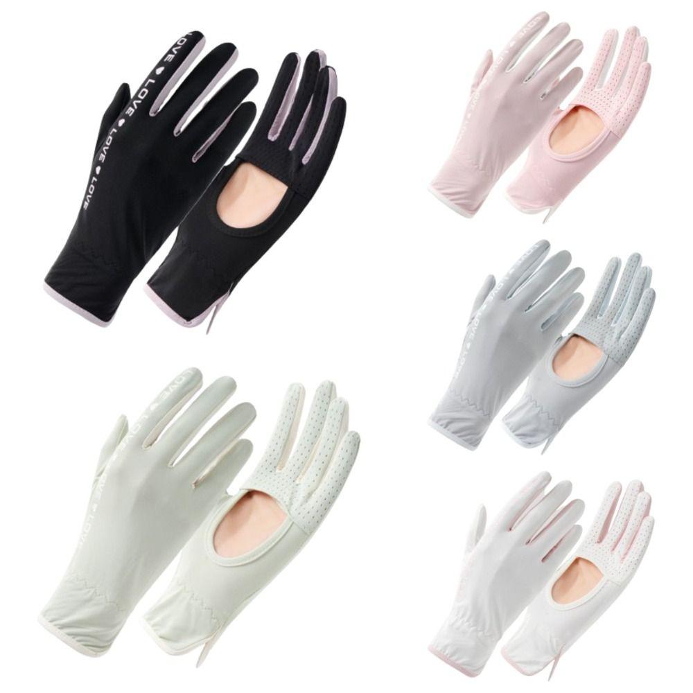 

1Pair Anti-slip Women Driving Gloves Anti-UV Gloves Sunscreen Gloves Hiking