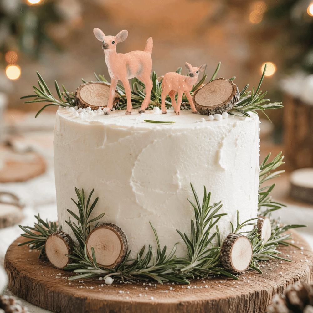 6pcs Lifelike Deer Cake Topper Topper Decoration Woodland Animal Figurines Wedding Party Decoration
