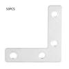 50 peças Placa de Canto em L de Aço Inoxidável Conector Conexões para Móveis Conectores (80 mm)