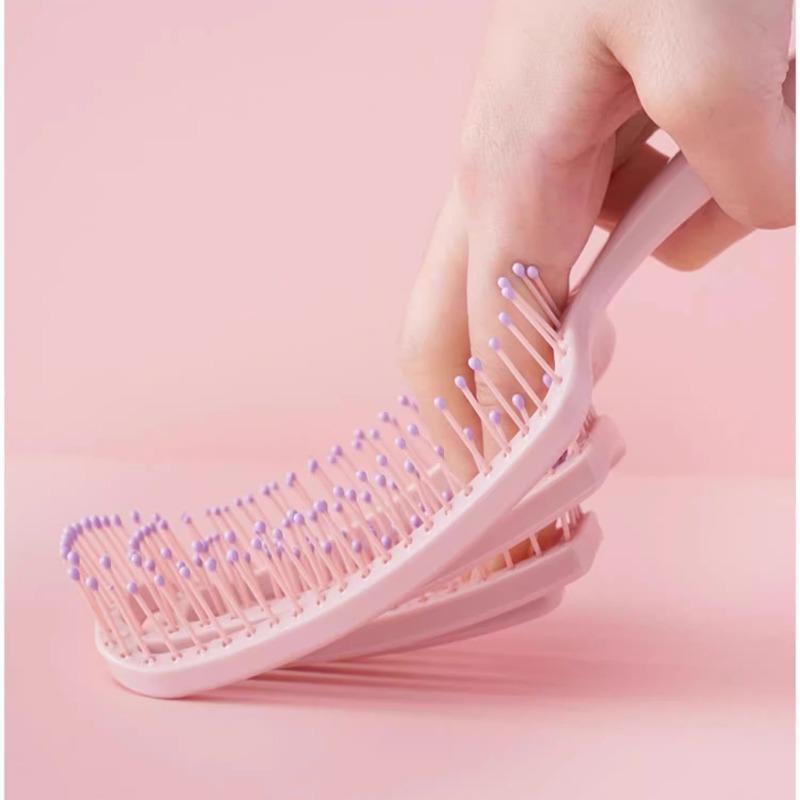 1 Stück Entwirrbürste, doppelt verwendbar für trockenes und nasses Haar, Damen-Haarbürste mit gebogenen Borsten, für langes, dickes, dünnes und lockiges Haar, zur täglichen Haarpflege