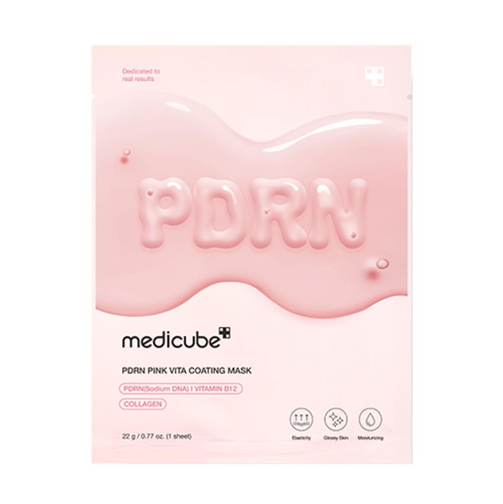 Medicube PDRN Pink Vita Coating Mask 10pcs - Brightening Moisture Coating Care, Korean 10pcs