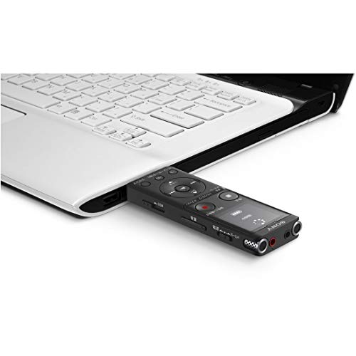 Sony IC Recorder USB 4GB Slim and Lightweight with S-Mic System, Up to 22 Hours of Continuous Use, Clear Voice Function, Black (ICD-UX570F B)