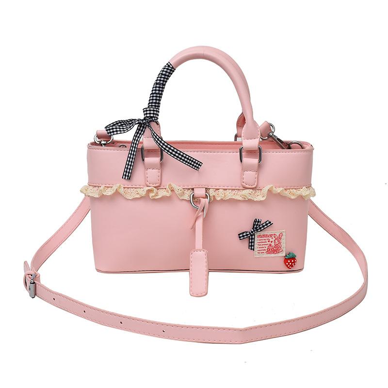 Girls Lace Handbag Women's New Large-capacity Commuter Shoulder Messenger Tote Bag