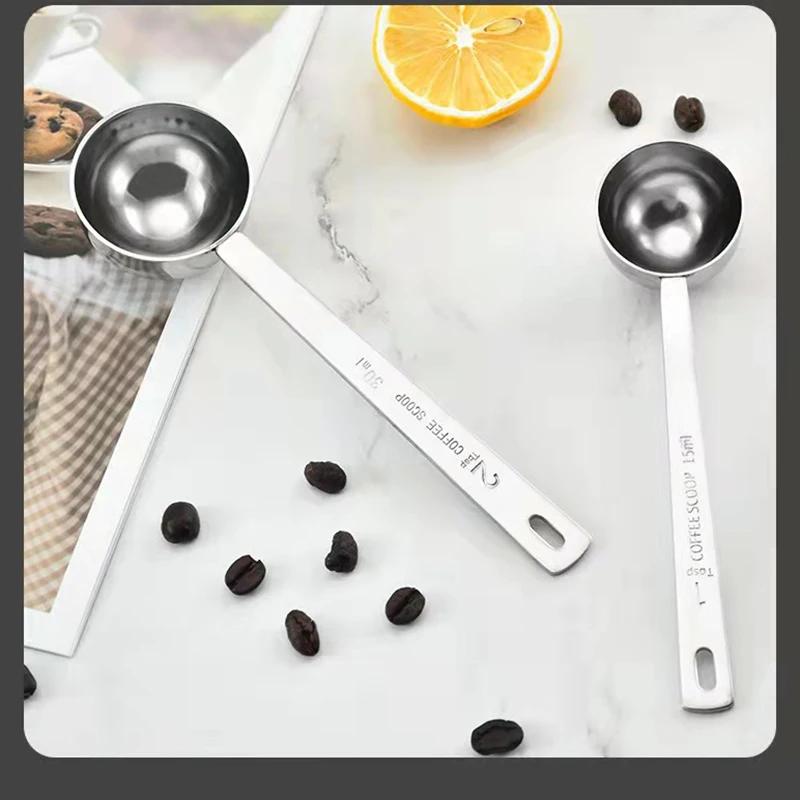Stainless Steel Coffee Scoop, Tablespoon Measuring Spoon Long Handle Coffee Spoon for Kitchen Cafe Making