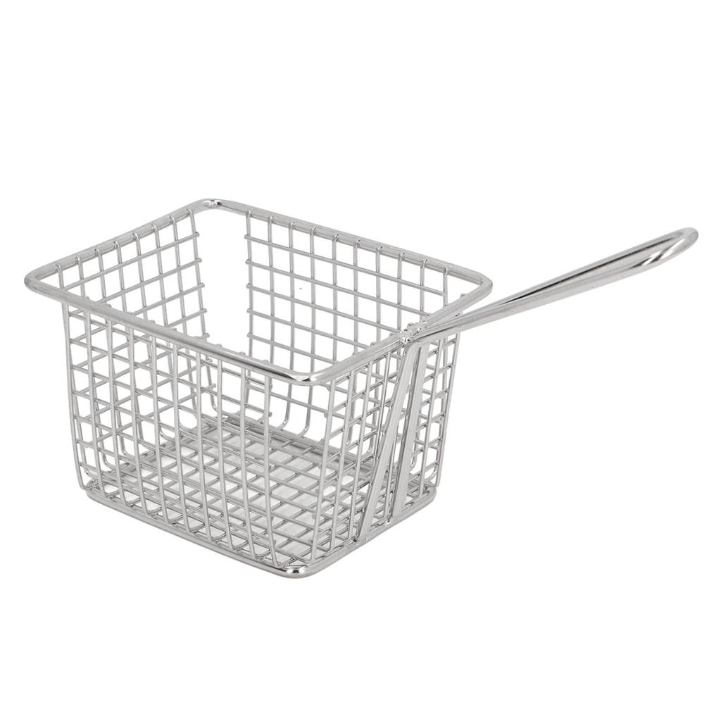 Fritteusekorb aus Edelstahl mit langem Griff Multifunktion Einfach zu reinigen Fritteusekorb für