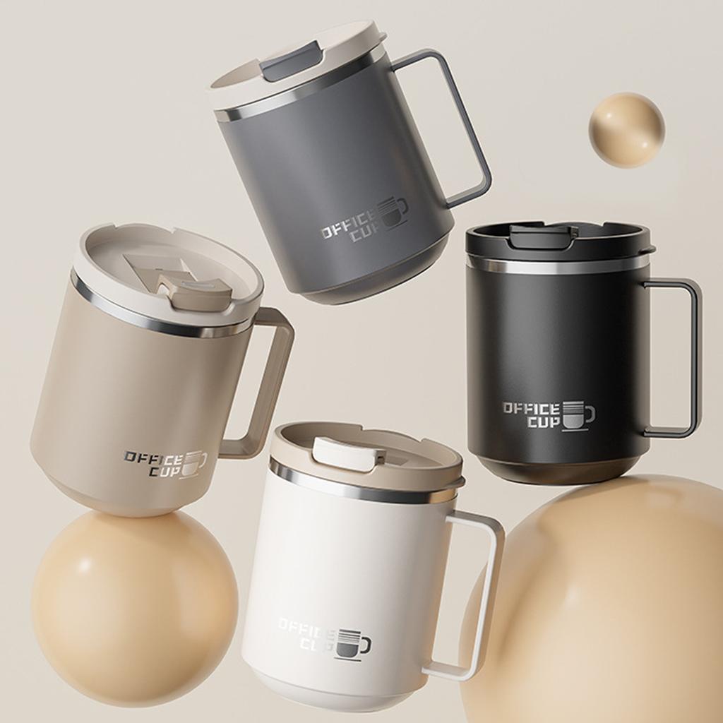 WORTHBUY 304 Stainless Steel Double Wall Insulated Coffee Mug With Handle Portable Sealed Water Cup Large Capacity Drinking Cup