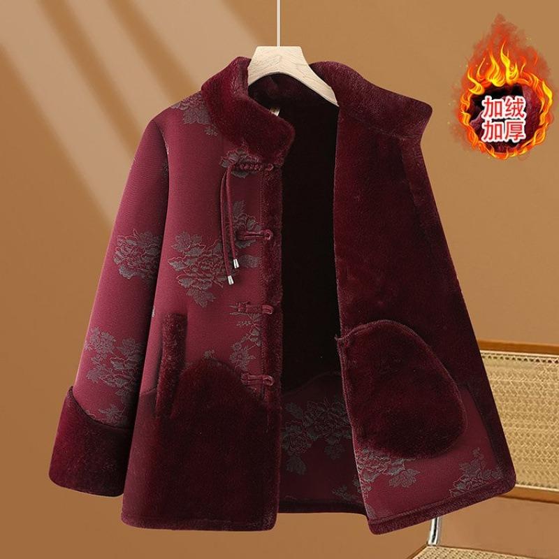 Middle-aged Elderly Winter Coat Female Mother Padded Jacket New Chinese Grandma Fashion Temperament Warm Clothes