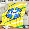 Confederacao Brasileira De Futebol Theme Personalized Outdoor Flannel Blankets Soft And Suitable For All Seasons Perfect For Sofas Beds And Camping