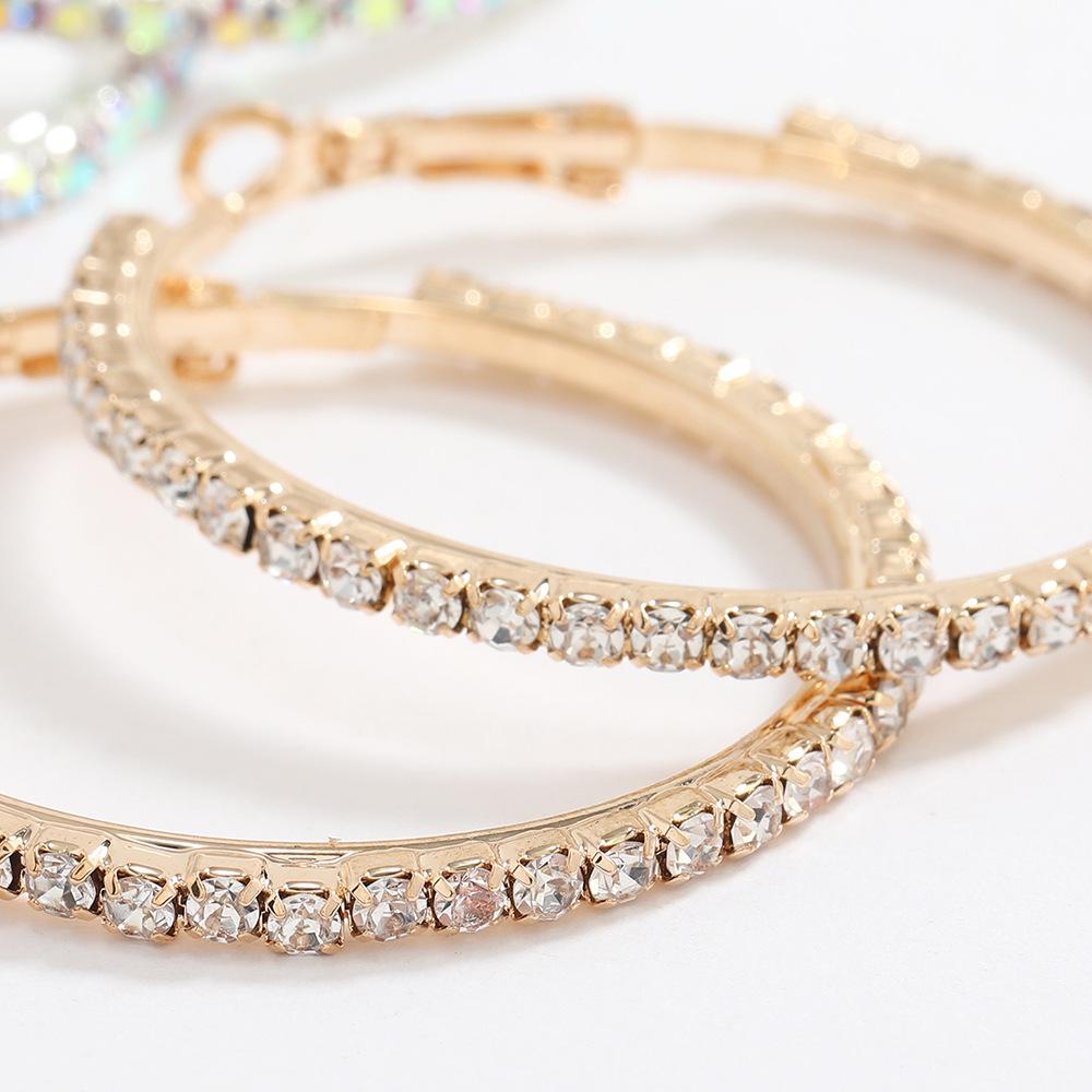 Korean Chic Luxury Diamond C-Shape Hoop Earrings