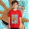 Bleach Grimmjow Anime Print Cotton Shirt Boys Girls Kids Summer Short Sleeve Casual Top Children Clothing