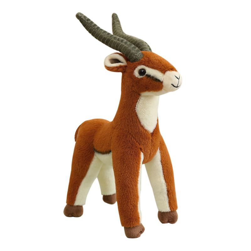 26/32cm Braunes stehendes tibetisches Antilopen-Stofftier gefüllte Wildgrasland-Tierpuppe Heimdekoration Mann Geschenk 26cm