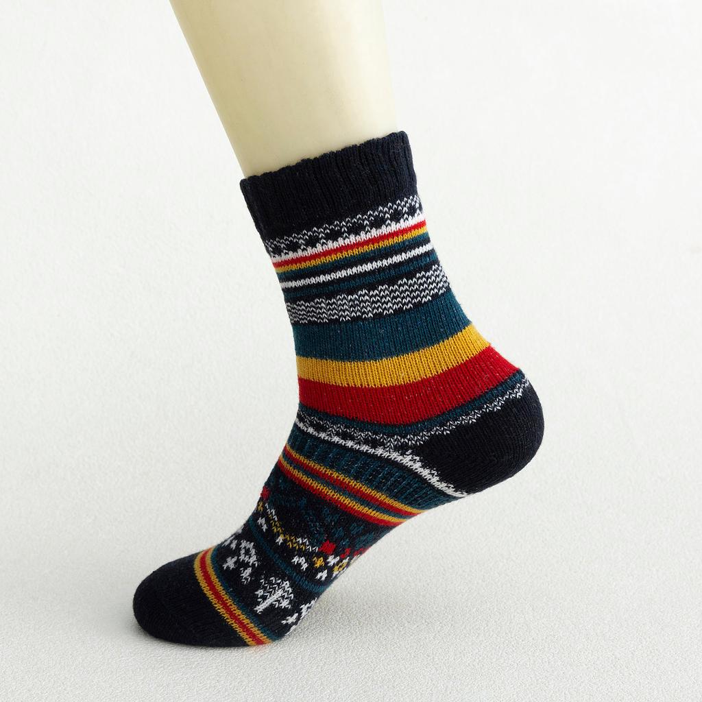 5 Pack Womens Socks Vintage Winter Soft Warm Cold Knit Wool Socks